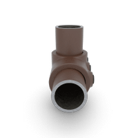 Buiskoppeling Kruisstuk in 1 vlak - vintage bruin-B / 26,9 mm